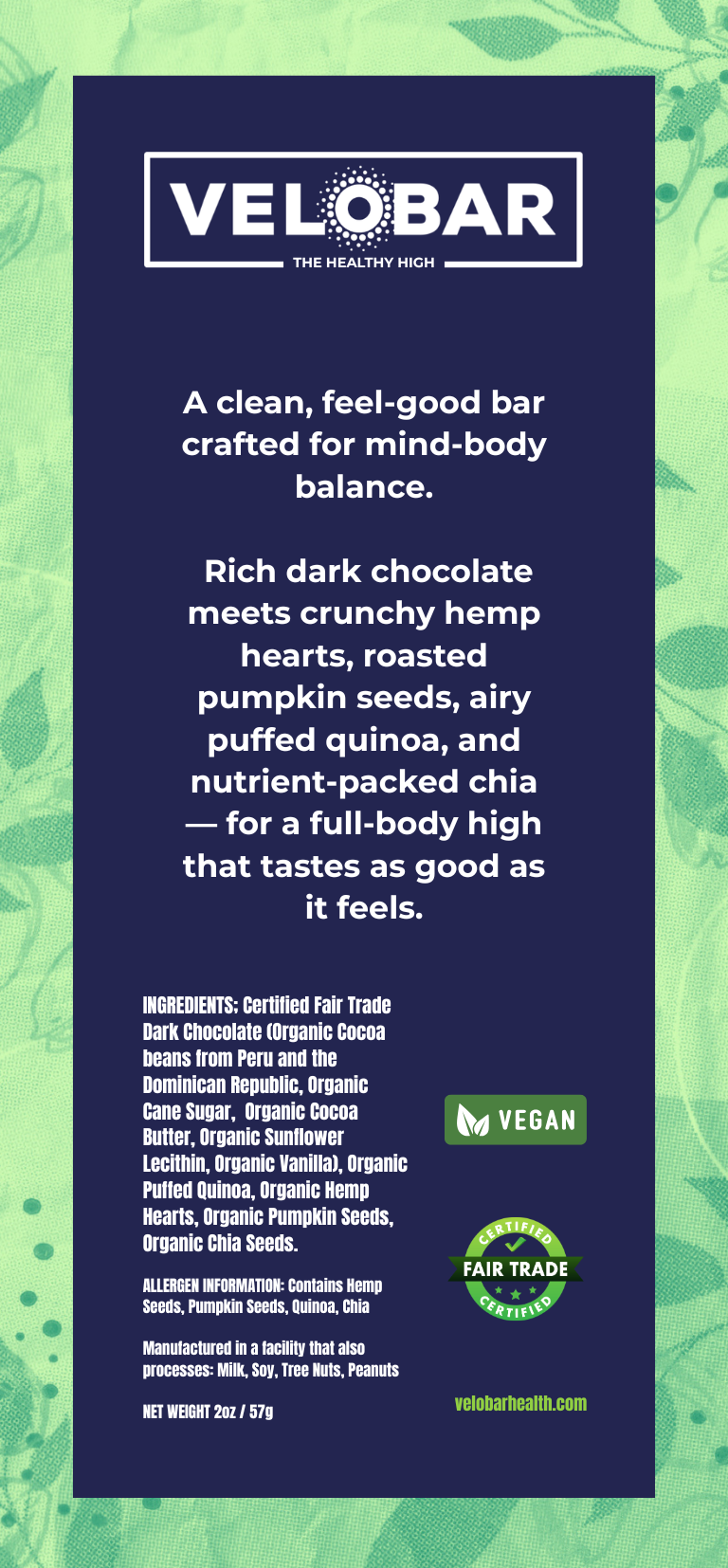 VELOBAR Chocolate Superfood Bar